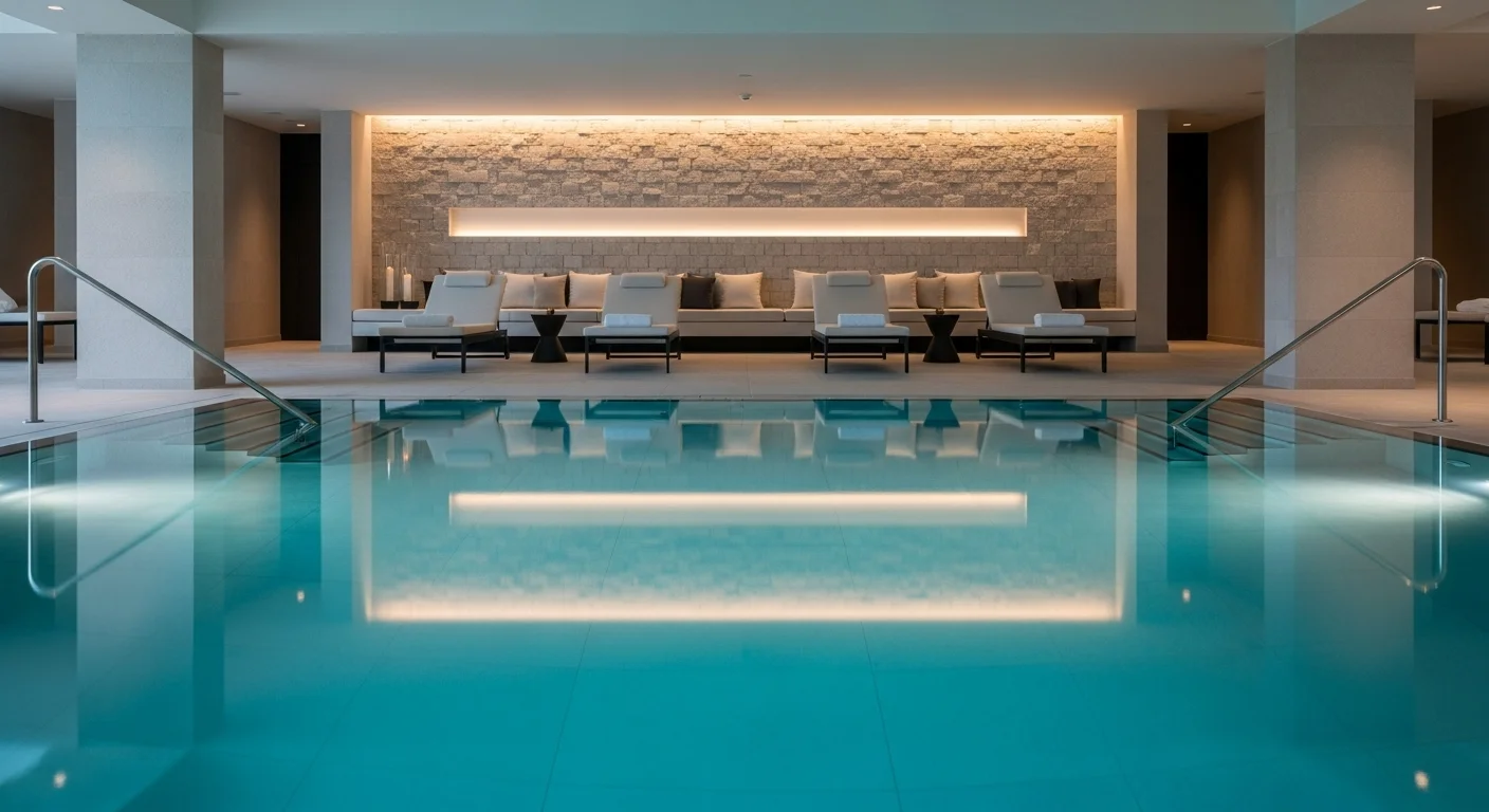 Уютный интерьер спа-зоны с бассейном